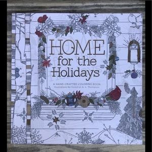 NEW Home for the Holidays: A Hand-Crafted Adult Coloring Book( Paperback)